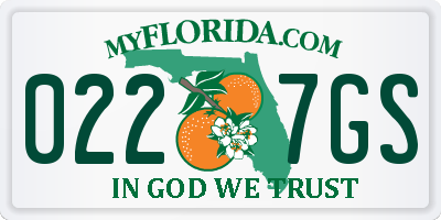 FL license plate 0227GS