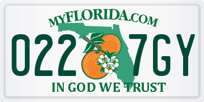 FL license plate 0227GY