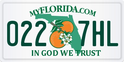 FL license plate 0227HL