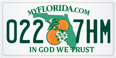 FL license plate 0227HM