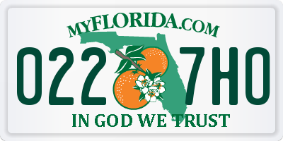 FL license plate 0227HO