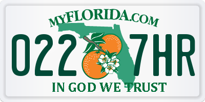 FL license plate 0227HR