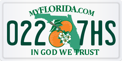 FL license plate 0227HS