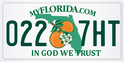 FL license plate 0227HT