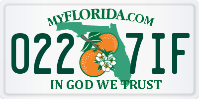 FL license plate 0227IF