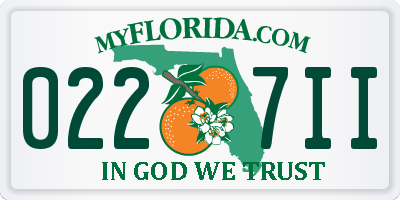 FL license plate 0227II