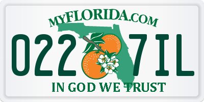 FL license plate 0227IL