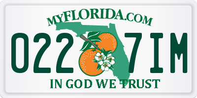 FL license plate 0227IM