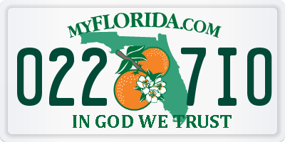 FL license plate 0227IO