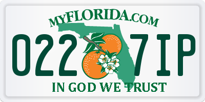FL license plate 0227IP