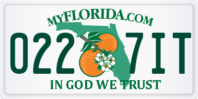 FL license plate 0227IT