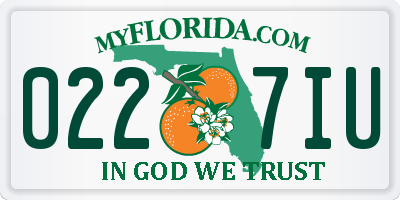 FL license plate 0227IU