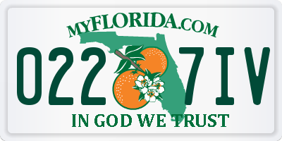 FL license plate 0227IV