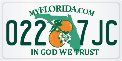FL license plate 0227JC