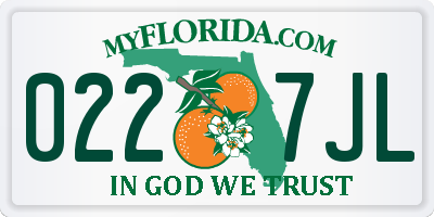 FL license plate 0227JL