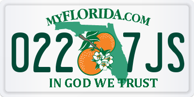 FL license plate 0227JS