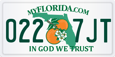 FL license plate 0227JT