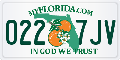 FL license plate 0227JV