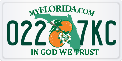 FL license plate 0227KC