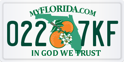 FL license plate 0227KF