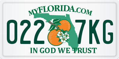 FL license plate 0227KG