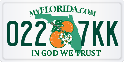 FL license plate 0227KK