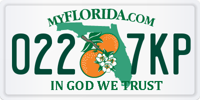 FL license plate 0227KP