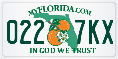 FL license plate 0227KX