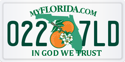 FL license plate 0227LD
