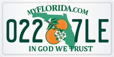 FL license plate 0227LE