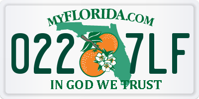 FL license plate 0227LF