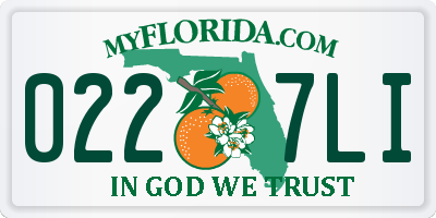FL license plate 0227LI