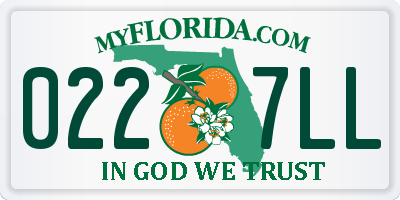 FL license plate 0227LL