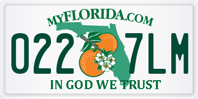 FL license plate 0227LM