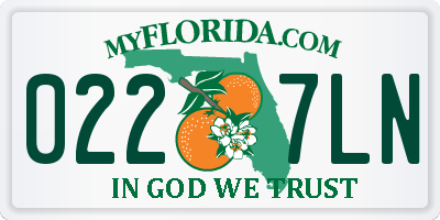 FL license plate 0227LN