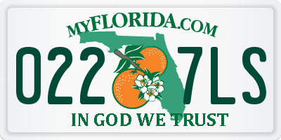 FL license plate 0227LS