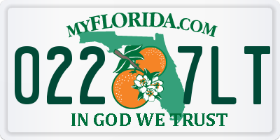 FL license plate 0227LT