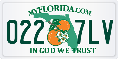 FL license plate 0227LV