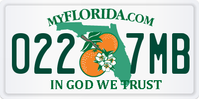 FL license plate 0227MB