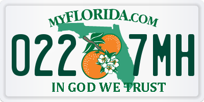 FL license plate 0227MH