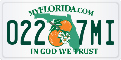 FL license plate 0227MI