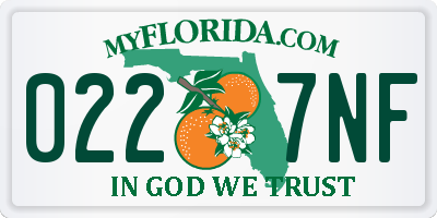 FL license plate 0227NF