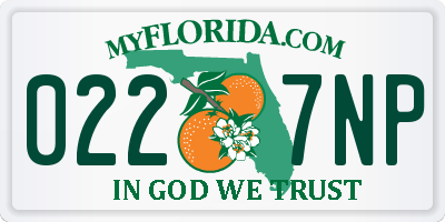 FL license plate 0227NP