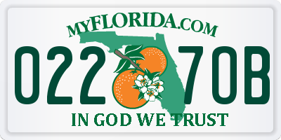 FL license plate 0227OB
