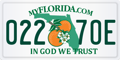 FL license plate 0227OE