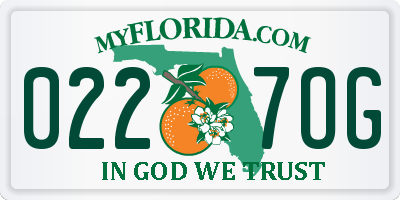 FL license plate 0227OG