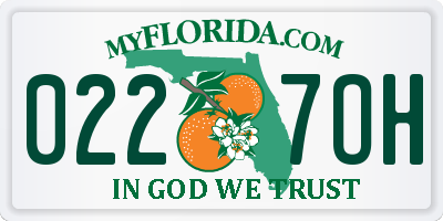 FL license plate 0227OH