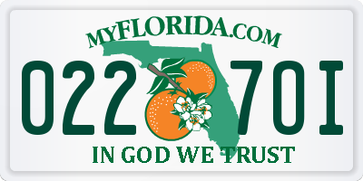 FL license plate 0227OI