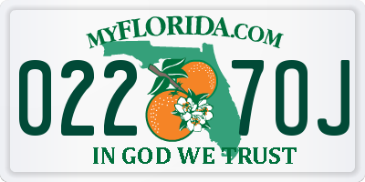 FL license plate 0227OJ