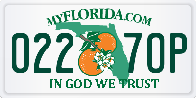 FL license plate 0227OP
